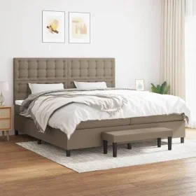 Box spring bed with gray taupe fabric mattress 200x200 cm by , Beds and slatted bases - Ref: Foro24-3136945, Price: 821,13 €,...