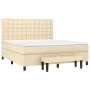 Box spring bed with cream-colored fabric mattress 160x200 cm by , Beds and slatted bases - Ref: Foro24-3136930, Price: 625,80...