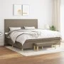 Box spring bed with gray taupe fabric mattress 200x200 cm by , Beds and slatted bases - Ref: Foro24-3137025, Price: 849,63 €,...