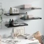 Floating wall shelf 4 pcs glossy black MDF 60x23.5x3.8 cm by vidaXL, Shelves and shelves - Ref: Foro24-323771, Price: 51,46 €...