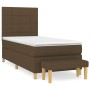 Cama box spring con colchón tela marrón oscuro 100x200 cm de , Camas y somieres - Ref: Foro24-3137136, Precio: 380,13 €, Desc...