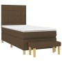 Box spring bed with dark brown fabric mattress 100x200 cm by , Beds and slatted bases - Ref: Foro24-3137136, Price: 380,13 €,...