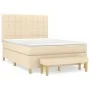 Box spring bed with cream-colored fabric mattress 140x200 cm by , Beds and slatted bases - Ref: Foro24-3137162, Price: 545,42...