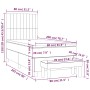 Box spring bed with dark brown fabric mattress 80x200 cm by , Beds and slatted bases - Ref: Foro24-3137272, Price: 359,36 €, ...