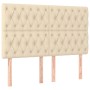 Cama box spring con colchón tela color crema 140x190 cm de , Camas y somieres - Ref: Foro24-3137394, Precio: 579,31 €, Descue...