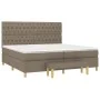 Box spring bed with gray taupe fabric mattress 200x200 cm by , Beds and slatted bases - Ref: Foro24-3137425, Price: 871,14 €,...