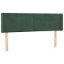 Cabecero con LED de terciopelo verde oscuro 147x16x78/88 cm