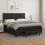 Box spring bed with black synthetic leather mattress 160x200 cm by , Beds and slatted bases - Ref: Foro24-3137611, Price: 617...