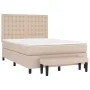 Box spring bed with a synthetic leather mattress in cappuccino color, 140x190cm. by , Beds and slatted bases - Ref: Foro24-31...