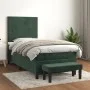 Box spring bed with dark green velvet mattress 90x190 cm by , Beds and slatted bases - Ref: Foro24-3137698, Price: 354,03 €, ...