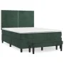 Cama box spring con colchón terciopelo verde oscuro 140x190 cm de , Camas y somieres - Ref: Foro24-3137782, Precio: 538,93 €,...