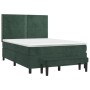 Box spring bed with dark green velvet mattress 140x190 cm by , Beds and slatted bases - Ref: Foro24-3137782, Price: 519,22 €,...