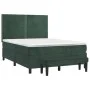 Cama box spring con colchón terciopelo verde oscuro 140x190 cm de , Camas y somieres - Ref: Foro24-3137782, Precio: 538,93 €,...