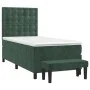 Box spring bed with dark green velvet mattress 90x200 cm by , Beds and slatted bases - Ref: Foro24-3138064, Price: 373,61 €, ...