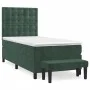 Box spring bed with dark green velvet mattress 90x200 cm by , Beds and slatted bases - Ref: Foro24-3138064, Price: 373,61 €, ...