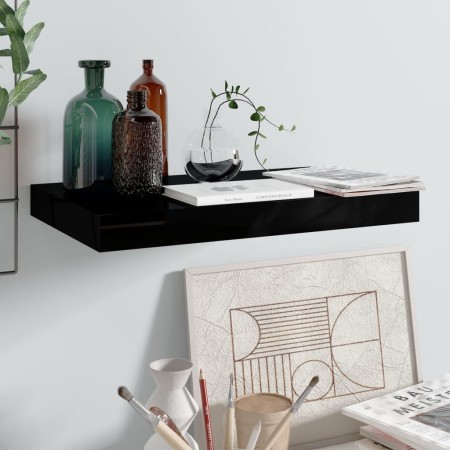 Floating wall shelf glossy black MDF 40x23x3.8 cm by vidaXL, Shelves and shelves - Ref: Foro24-323763, Price: 18,10 €, Discou...