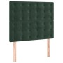 Cama box spring con colchón terciopelo verde oscuro 100x200 cm de , Camas y somieres - Ref: Foro24-3138070, Precio: 382,25 €