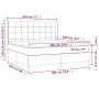 Box spring bed with mattress and LED lights, cream fabric, 180x200 cm. by , Beds and slatted bases - Ref: Foro24-3138898, Pri...
