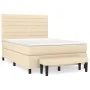 Box spring bed with cream-colored fabric mattress 140x190 cm by , Beds and slatted bases - Ref: Foro24-3136674, Price: 528,29...