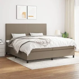 Box spring bed with gray taupe fabric mattress 200x200 cm by , Beds and slatted bases - Ref: Foro24-3141645, Price: 705,19 €,...