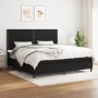 Cama box spring con colchón tela negro 200x200 cm de , Camas y somieres - Ref: Foro24-3141723, Precio: 626,16 €