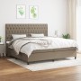 Box spring bed with gray taupe fabric mattress 200x200 cm by , Beds and slatted bases - Ref: Foro24-3142045, Price: 757,34 €,...