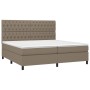 Box spring bed with gray taupe fabric mattress 200x200 cm by , Beds and slatted bases - Ref: Foro24-3142045, Price: 757,34 €,...