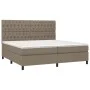 Box spring bed with gray taupe fabric mattress 200x200 cm by , Beds and slatted bases - Ref: Foro24-3142045, Price: 744,27 €,...