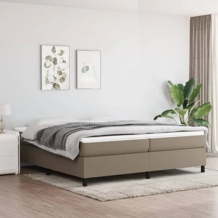 Box spring bed with gray taupe fabric mattress 200x200 cm by , Beds and slatted bases - Ref: Foro24-3144451, Price: 585,13 €,...