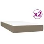 Box spring bed with gray taupe fabric mattress 200x200 cm by , Beds and slatted bases - Ref: Foro24-3144451, Price: 585,13 €,...