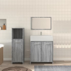 Set de muebles de baño 3 pzas madera contrachapada gris sonoma de , Muebles de baño - Ref: Foro24-3154407, Precio: 100,03 €, ...