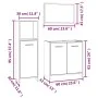 3-piece bathroom furniture set made of gray Sonoma plywood by , Bathroom furniture - Ref: Foro24-3154407, Price: 95,01 €, Dis...