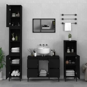 Juego de muebles de baño 3 pzas madera contrachapada negro de , Muebles de baño - Ref: Foro24-3185606, Precio: 218,43 €, Desc...