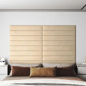 Wall panels 12 units fabric cream color 90x15 cm 1.62 m² by , Wall covering - Ref: Foro24-343872, Price: 49,62 €, Discount: %