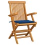 2 Stk. Gartenstühle aus Teakholz mit königsblauen Kissen von , Gartenstühle - Ref: Foro24-3062497, Preis: 203,72 €, Rabatt: %