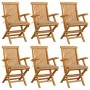 Garden chairs 6 units solid teak wood with beige cushions by , Garden chairs - Ref: Foro24-3062544, Price: 464,70 €, Discount: %