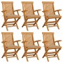 Gartenstühle 6 Stk. massives Teakholz mit beigen Kissen von , Gartenstühle - Ref: Foro24-3062544, Preis: 473,40 €, Rabatt: %
