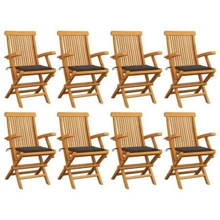 Garden chairs 8 pcs teak wood with taupe gray cushions by , Garden chairs - Ref: Foro24-3072897, Price: 640,88 €, Discount: %