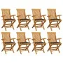 Garden chairs 8 pcs teak wood with taupe gray cushions by , Garden chairs - Ref: Foro24-3072897, Price: 640,88 €, Discount: %
