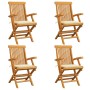 Garden chairs 4 units teak wood with cream-colored cushions by , Garden chairs - Ref: Foro24-3065619, Price: 386,10 €, Discou...