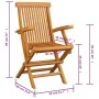 Sillas de jardín 4 uds madera teca con cojines color crema de , Sillas de jardín - Ref: Foro24-3065619, Precio: 354,09 €, Des...