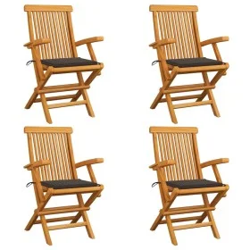 Garden chairs 4 units teak wood with taupe gray cushions by , Garden chairs - Ref: Foro24-3065625, Price: 361,84 €, Discount: %
