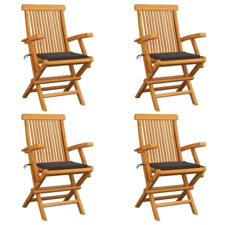 4 Stück Gartenstühle aus Teakholz mit taupegrauen Kissen von , Gartenstühle - Ref: Foro24-3065625, Preis: 386,14 €, Rabatt: %