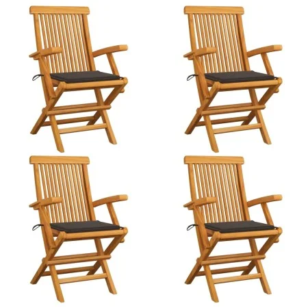 Garden chairs 4 units teak wood with taupe gray cushions by , Garden chairs - Ref: Foro24-3065625, Price: 361,84 €, Discount: %