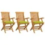 3 Stk. Gartenstühle aus Teakholz mit hellgrünen Kissen von , Gartenstühle - Ref: Foro24-3062525, Preis: 241,71 €, Rabatt: %