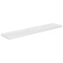Estante flotante de pared blanco brillante MDF 120x23,5x3,8 cm