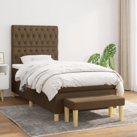 Boxspringbett mit dunkelbraunem Stoffmatratze 90x200 cm. von , Betten und Lattenroste - Ref: Foro24-3137368, Preis: 399,94 €,...