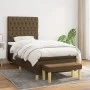 Box spring bed with dark brown fabric mattress 90x200 cm by , Beds and slatted bases - Ref: Foro24-3137368, Price: 372,32 €, ...