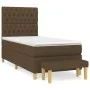 Box spring bed with dark brown fabric mattress 90x200 cm by , Beds and slatted bases - Ref: Foro24-3137368, Price: 372,32 €, ...