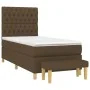 Box spring bed with dark brown fabric mattress 90x200 cm by , Beds and slatted bases - Ref: Foro24-3137368, Price: 372,32 €, ...